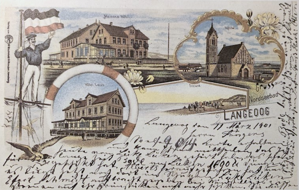 Postkarte mit dem Hotel Leiß, vor 1900