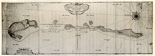 Langeoog Karten, F. Horst aus dem Jahre 1738