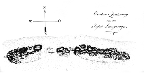 Karte Langeoogs von 1826