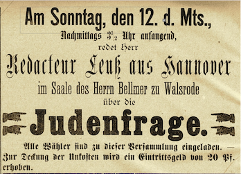 Plakat Hans Thomas Leuss Judenfrage Walsroder Zeitung