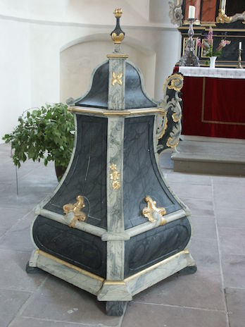 Taufbecken aus dem Jahr 1760, Kirche Werdum